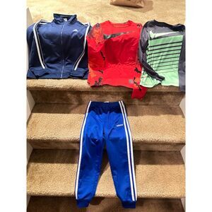 Bundle of Athletic Boy Clothes - Adidas/Nike (Jacket Bottom Tops) Size 6-M/7